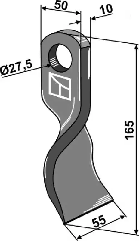 Gedrehtes Messer 165x50mm